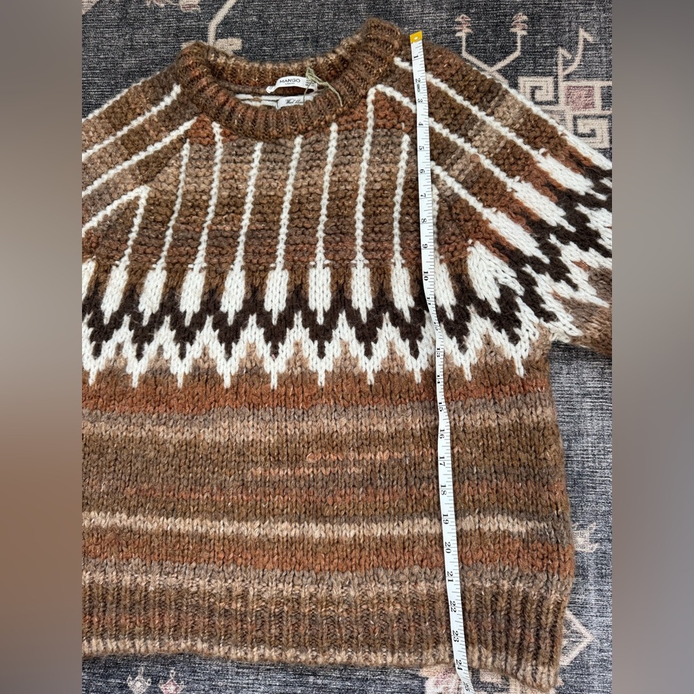 Mango Brown and White Patterned Sweater - Picture 12 of 13